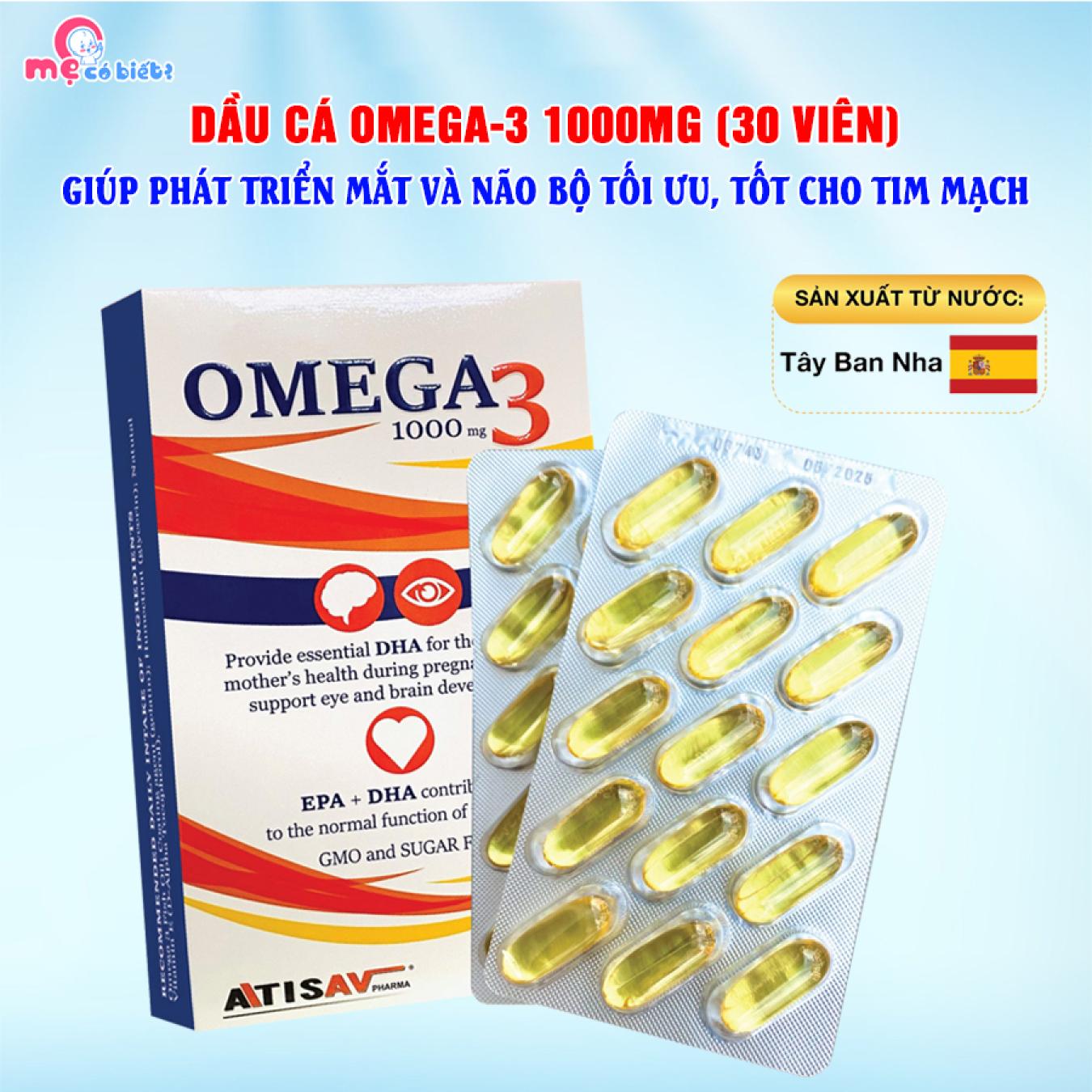 Dầu cá Omega-3 1000MG - Giúp phát triển não bộ, tốt cho mắt và tim mạch
