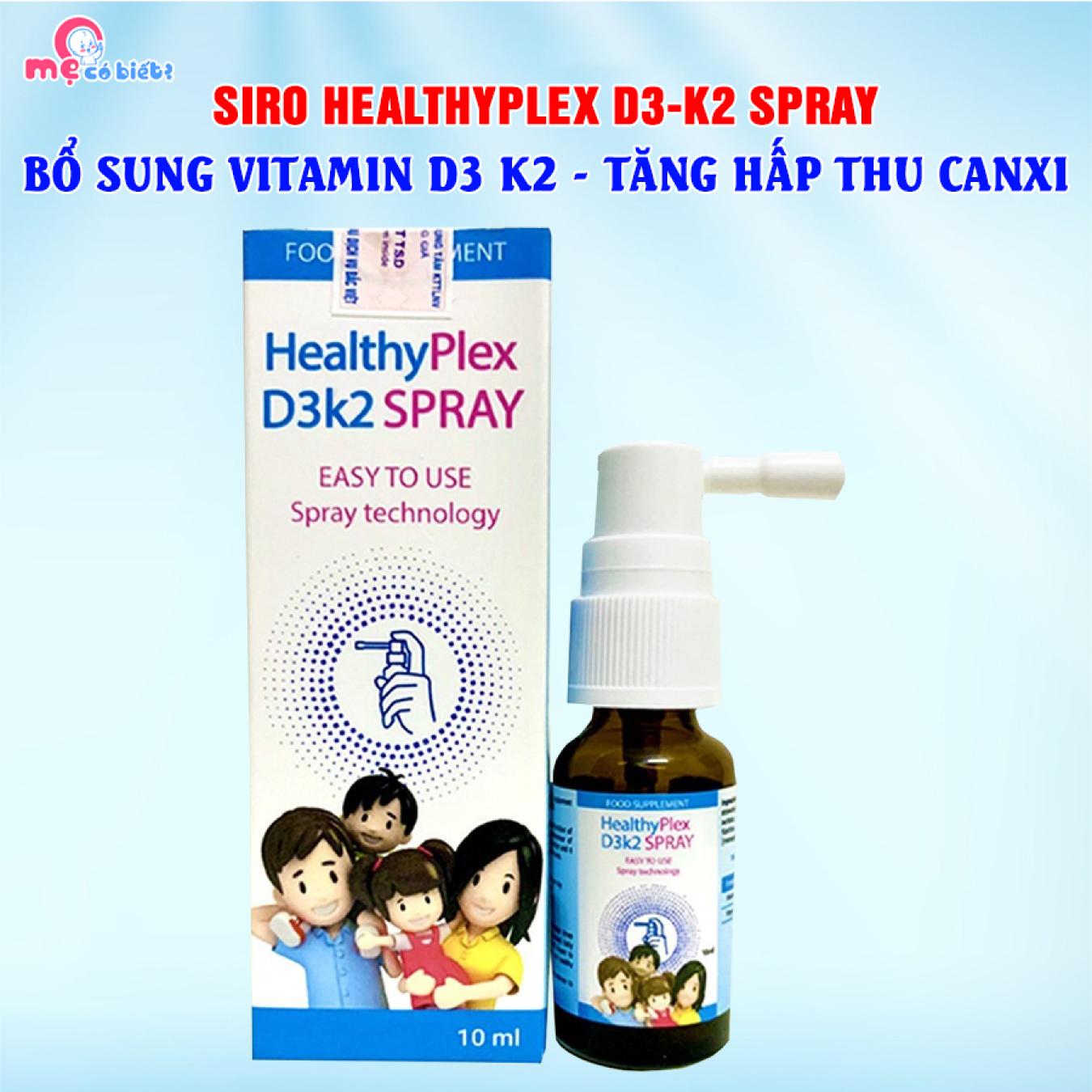 HealthyPlex D3K2 Spray (Dạng xịt) - Tăng hấp thu canxi, phát triển chiều cao