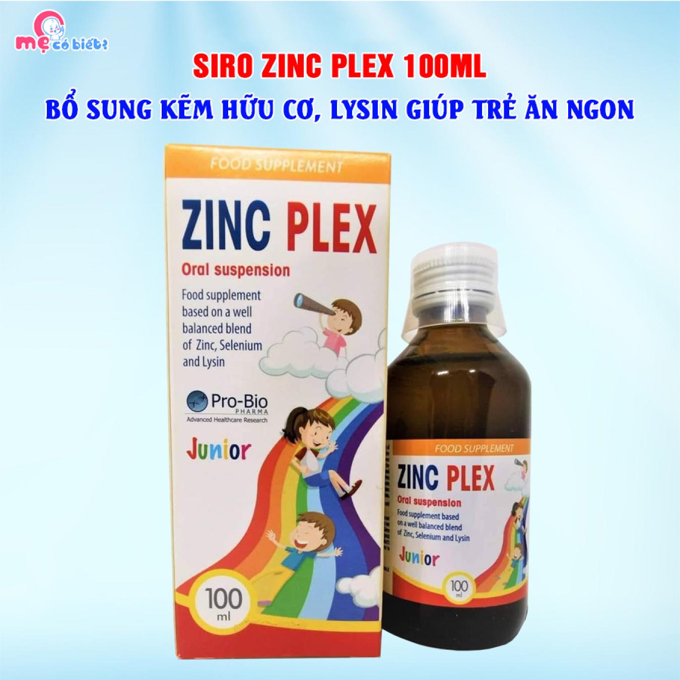 Siro ZinC Plex 100ml - Bổ sung kẽm hữu cơ, lysin giúp trẻ ăn ngon