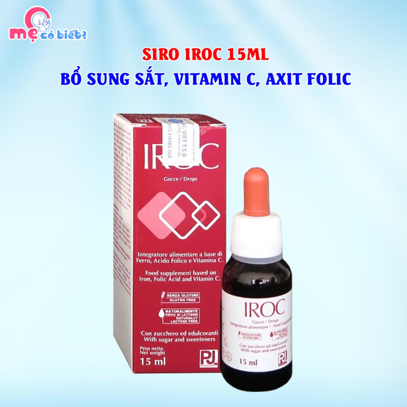 Siro Iroc Drops - Bổ sung sắt hữu cơ, Vitamin C, axit Folic